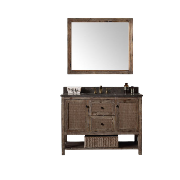 Rochadh 48" Solid Wood 2-Door Bathroom Vanity with Moon Stone Countertop & Ceramic Sink