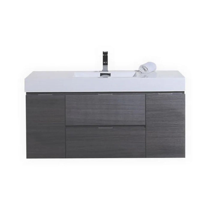 Bliss 48" Gray Oak Wall Mount Modern Bathroom Vanity