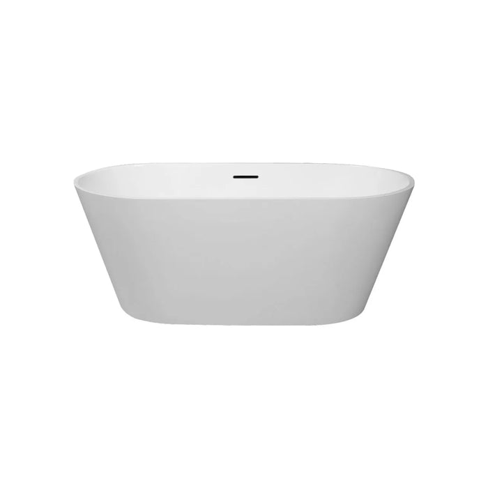 Marlyn 59-Inches Modern Freestanding Bathtub – White Acrylic Luxury Tub