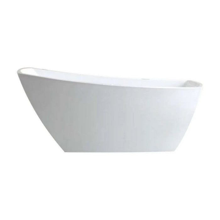 Amancio 67" White Acrylic Composite Freestanding Bathtub – Contemporary Ergonomic Design