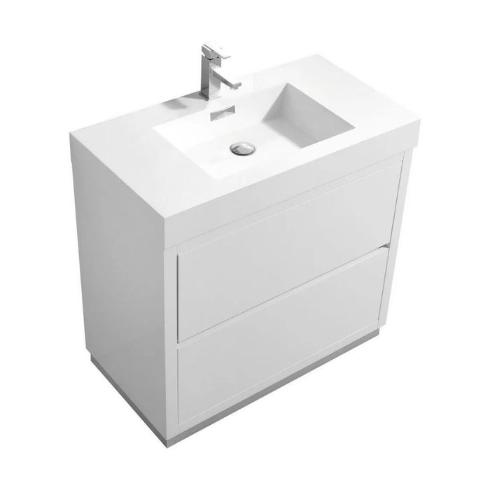 Bliss 36" High Gloss White Free Standing Modern Bathroom Vanity