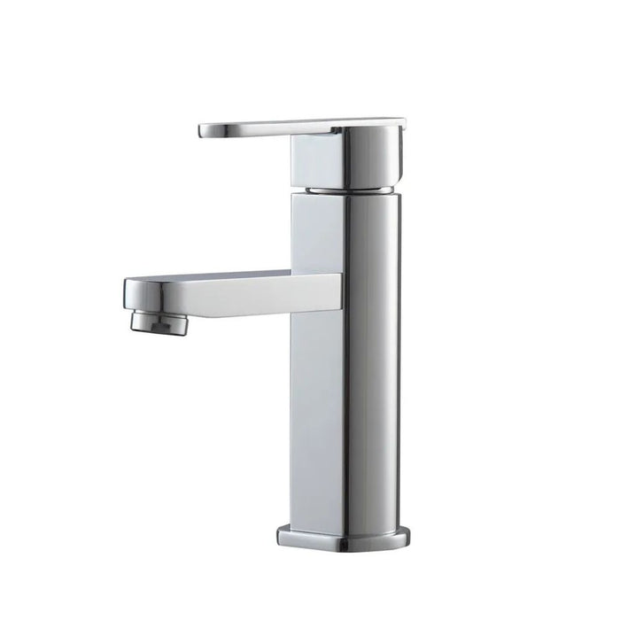 Zambia Single Hole Chrome Bathroom Faucet – Modern Vanity Mount Solid Brass Construction