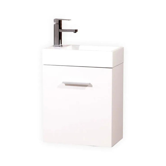 Darcy 18" High Gloss White Wall Mounted Modern Vanity – European Hardware Soft-Close