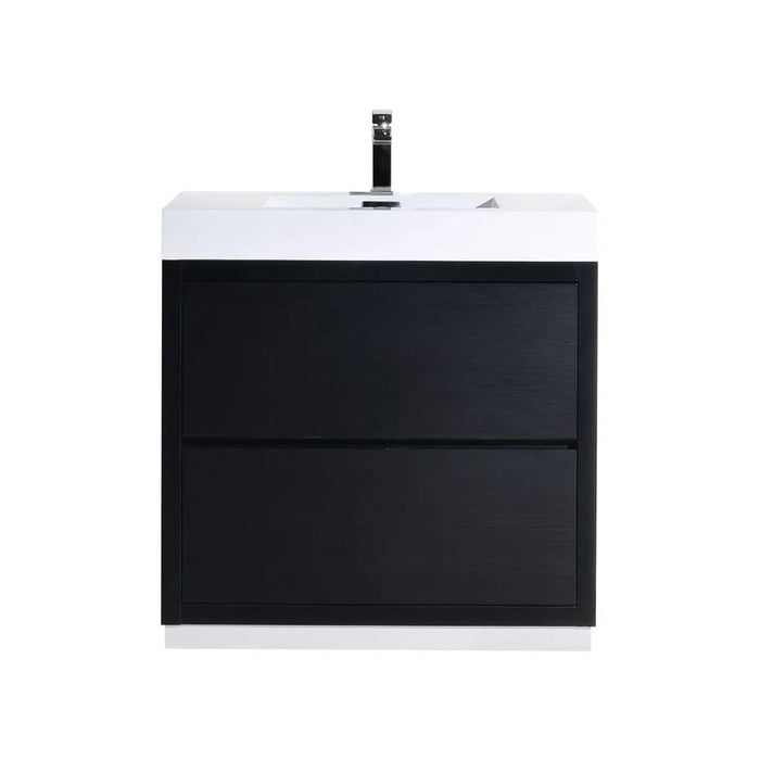 Ders 40" Black Wood Free Standing Bathroom Vanity – Modern Style with Integrated Sink