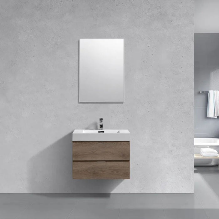 Bliss 30" Butternut Wall Mount Modern Bathroom Vanity