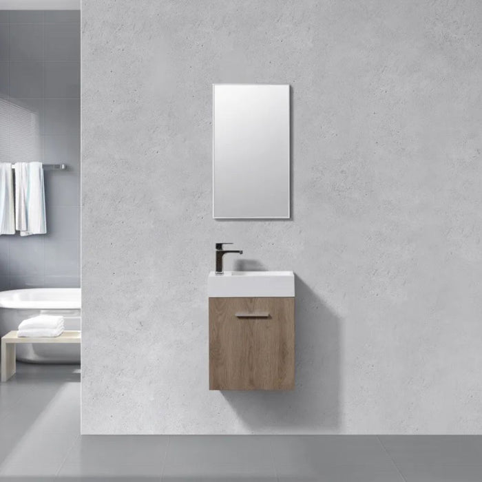 Bliss 18" Butternut Wall Mount Modern Bathroom Vanity