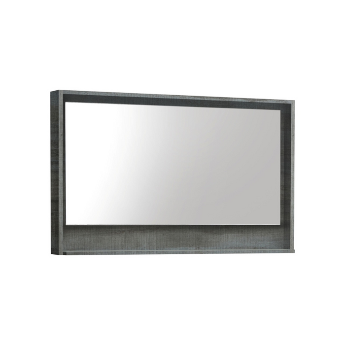 Tybalt 48" Ocean Gray Bathroom Mirror with Shelf – Framed Vanity Mirror Easy Install