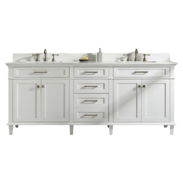 Mirna 80" White Quartz Vanity – Double Sink Modern Bathroom Cabinet