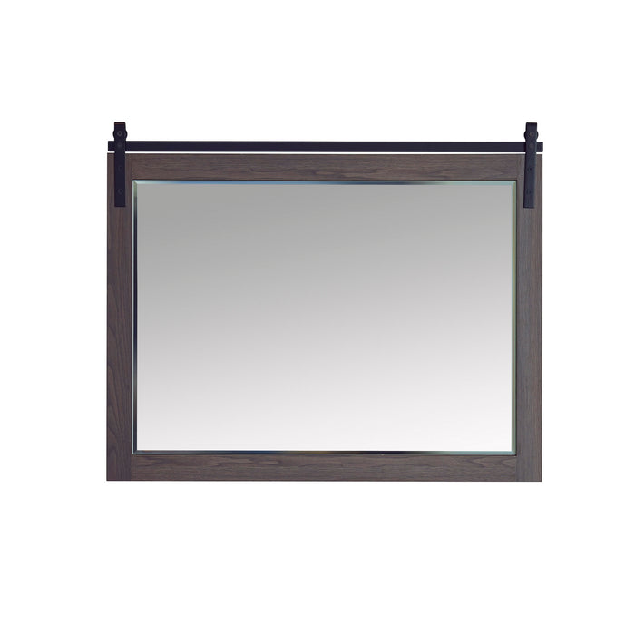 Cortes 48" Rectangular Bathroom Vanity Barndoor Wall Mount Mirror in Oak