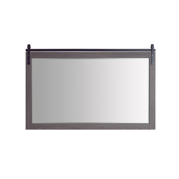 60-Inch Flux Oak Bathroom Mirror Rectangular Wall Mount Barn Door Vanity