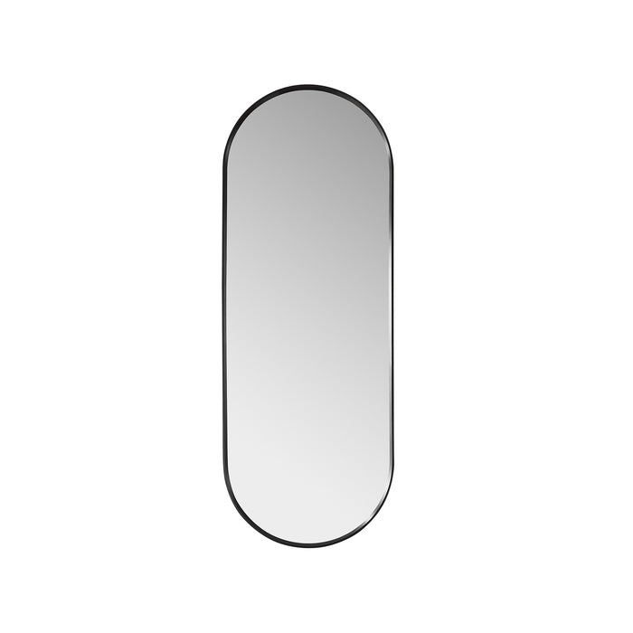 18x48 Affinity Oval Wall Mirror – Brushed Black Metal Frame with Sleek Vertical Design