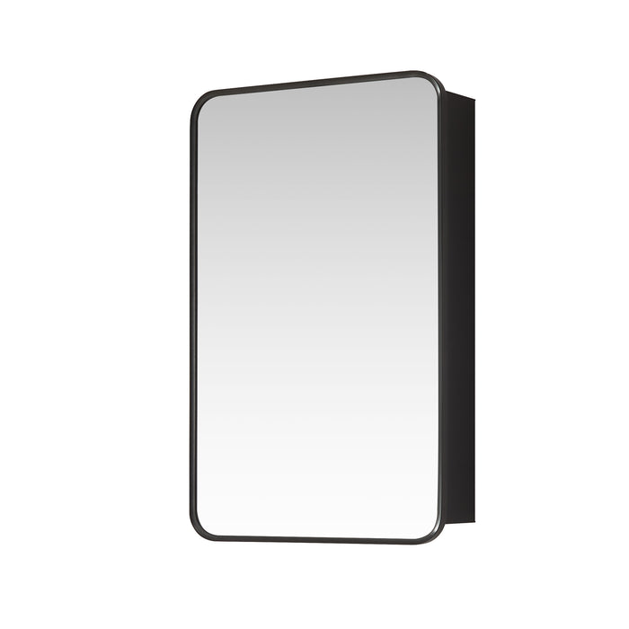 Overlook 20x32 Bathroom Cabinet – Wall-Mount Brushed Black Aluminum Framed Mirror