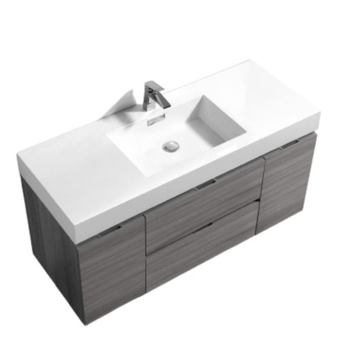 Bliss 48" Vulcan Ash Grey Wall Mount Modern Bathroom Vanity