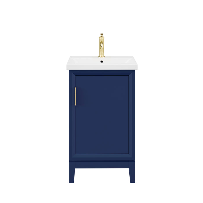 20" Ceramic Single Sink Vanity Eglantine Monarch Blue with Soft Close Door