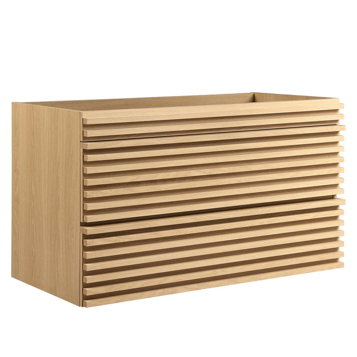 36-Inch Pyxis Wall-Hung Vanity Cabinet – Sleek Modern Wood Design, Basin Sold Separately