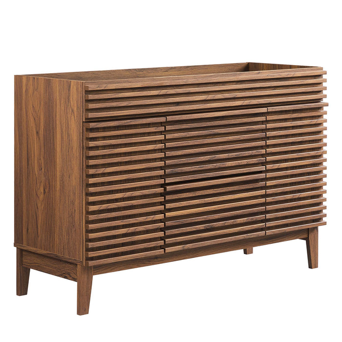 48-Inch Stagecoach Single Sink Bathroom Vanity Cabinet MDF Walnut Cabinet Only with Soft-Close Drawers