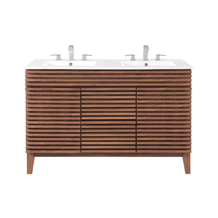 48-Inch Rafici Wood Bathroom Vanity – Double Sink Cabinet with Storage