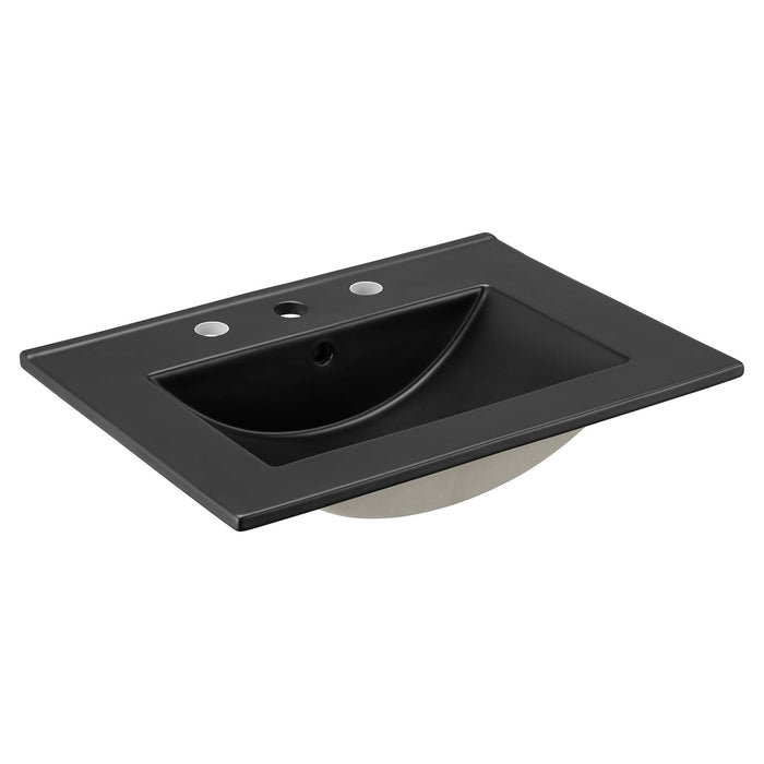 24-Inch Marcia Bathroom Sink by Modway – Compact Rectangular Ceramic Vessel for Modern Bathrooms