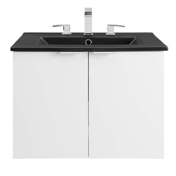 24-Inch Abba Wall-Hung Vanity – Contemporary Wood Bathroom Cabinet with Soft-Close Drawers