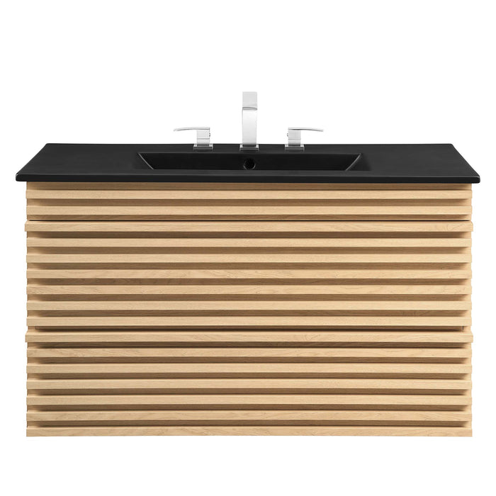 36-Inch Polaris Wall-Mounted Vanity Cabinet – Engineered Wood, Soft-Close Hinges