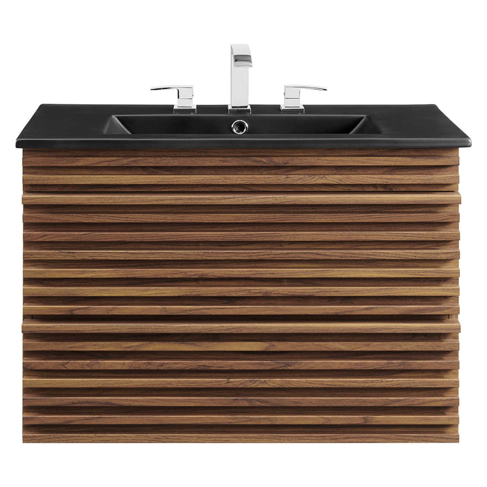 30-Inch Quatrefoil Bathroom Vanity – Floating Design, Modern Storage Solution