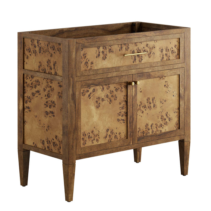 36-Inch Jewel Vanity Cabinet – Solid Wood Frame for Vessel Sink with Open Storage