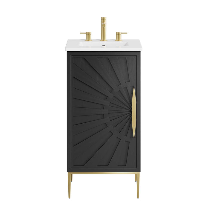 18-Inch Bunky Bathroom Vanity by Modway – Sleek Wood Frame with Integrated Countertop Sink