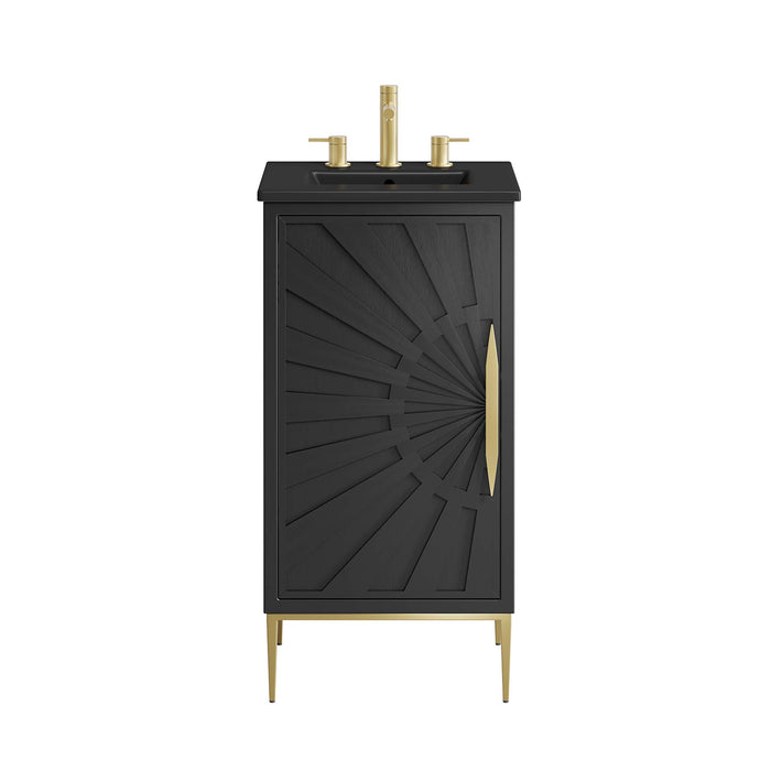 18-Inch Clear Modern Bathroom Vanity by Modway – Small Space Wood Cabinet with Sink