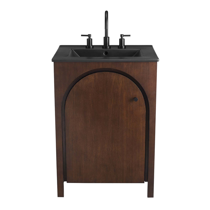 24 Inch Christopher Modern Bathroom Vanity – Compact Freestanding Wood Cabinet with Integrated Countertop Sink