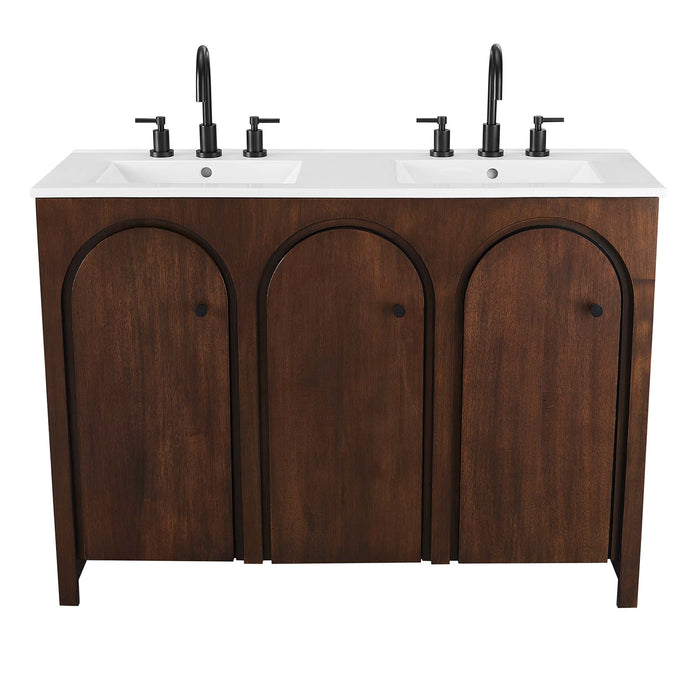48 Inch Knope Freestanding Bathroom Vanity – Dual Sink Wood Cabinet with Soft-Close Storage