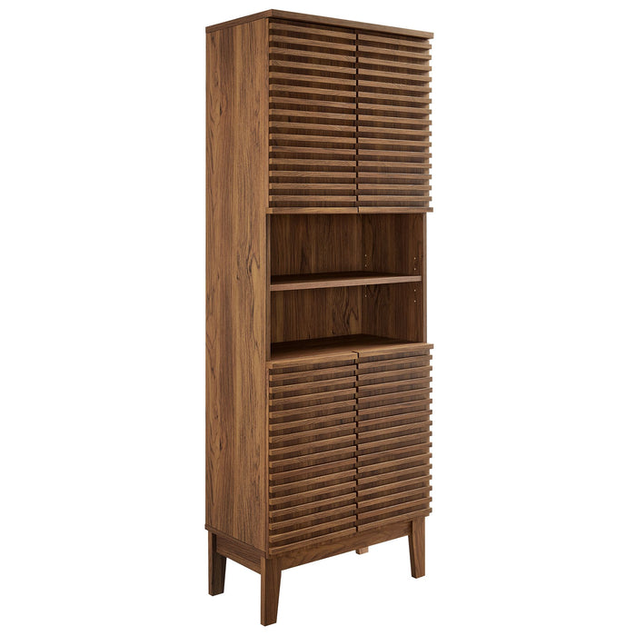 Bark Tall Bathroom Cabinet – Modern Laminate Finish with Open & Closed Storage