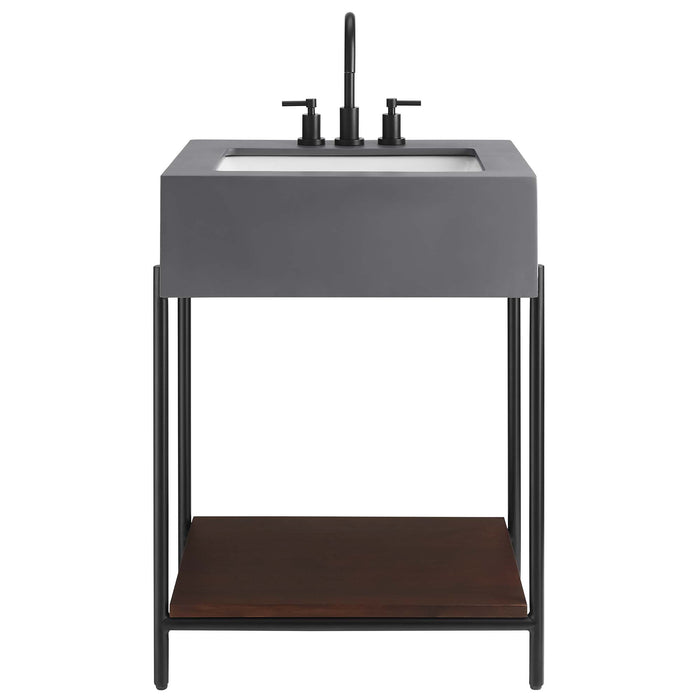 24-Inch Duo Vanity – Contemporary Bathroom Cabinet with Sink & Soft-Close Doors