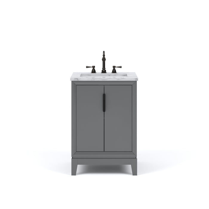 24" Single Sink Stellar Cashmere Grey Vanity with Carrara Marble Countertop and Faucet