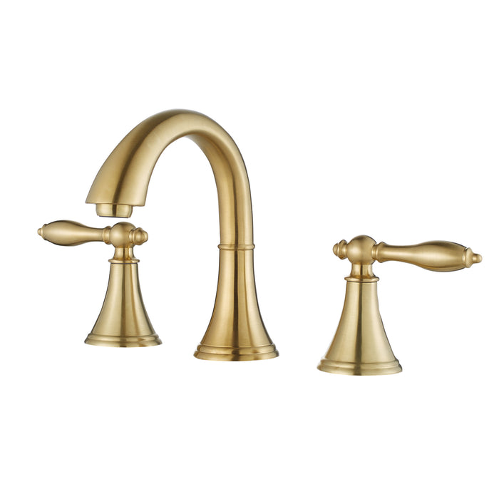 8-Inch Kairo Widespread Bathroom Faucet – Dual Handle Classic Sink Tap with Elegant Curved Spout
