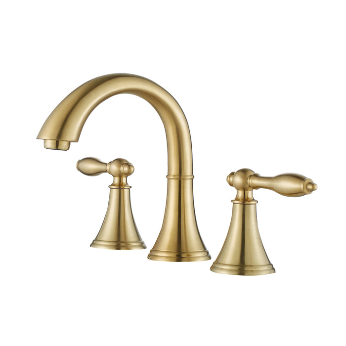 8-Inch Kairo Widespread Bathroom Faucet – Dual Handle Classic Sink Tap with Elegant Curved Spout
