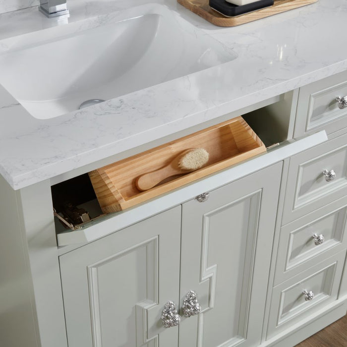 Vali 36" Silver Strand Finish Solid Wood Sink Vanity With 1" Artificial Stone Top