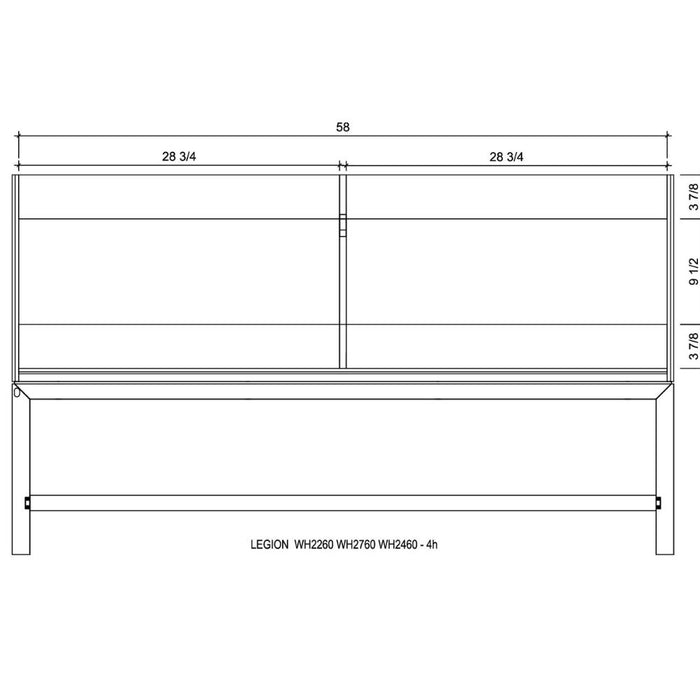 Darcell 60" Grey Oak Modern Bathroom Vanity - 4 Drawer with White Artificial Stone Top