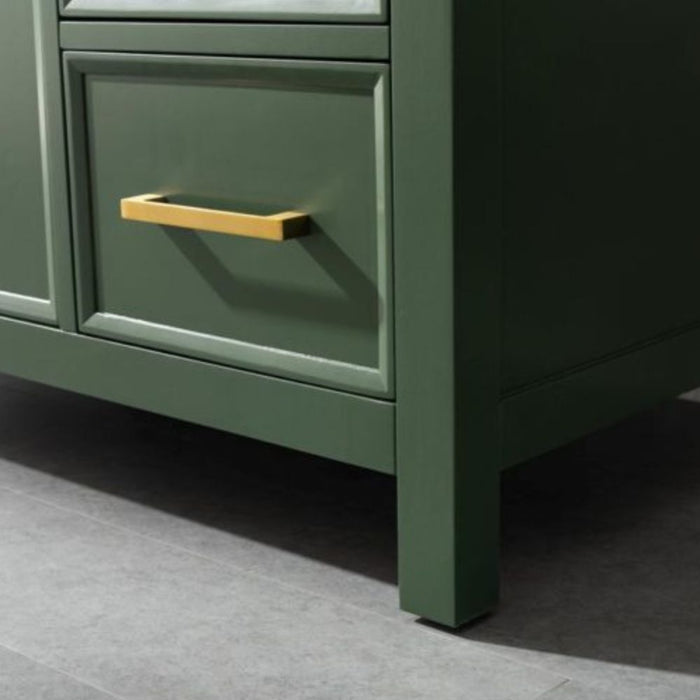 36" Luminescence Green Finish Bathroom Vanity - Carrara Marble Countertop with Ceramic Sink & Soft-Close Drawers
