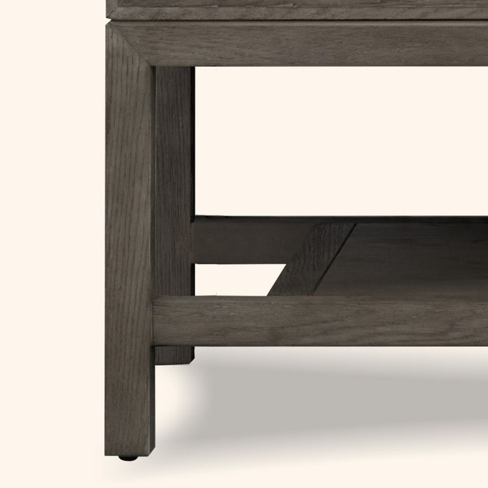 Gradisca 48" Grey Oak Wood Bathroom Vanity Cabinet with Artificial Stone Top – Pre-Drilled Faucet Holes