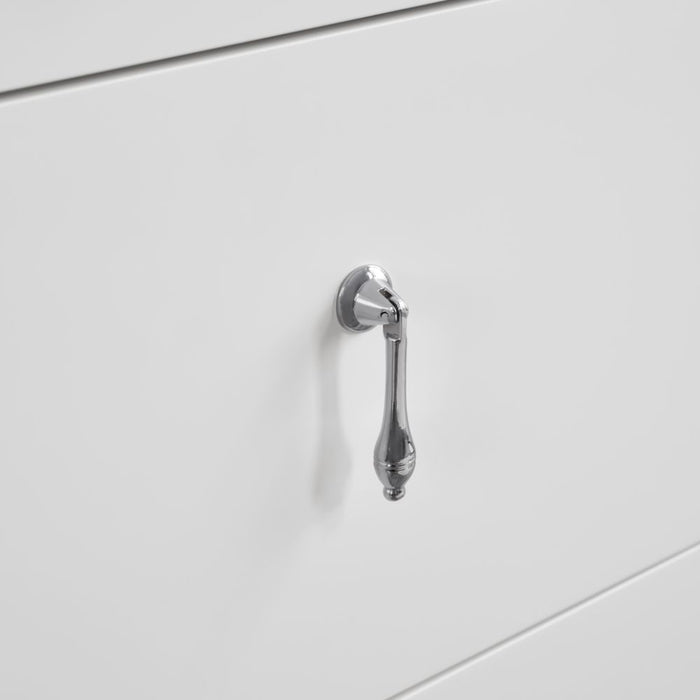 Samuel Classic 60" White Solid Wood Bathroom Vanity - Single Undermount Sink with Artificial Stone Top & 6 Dovetail Drawers