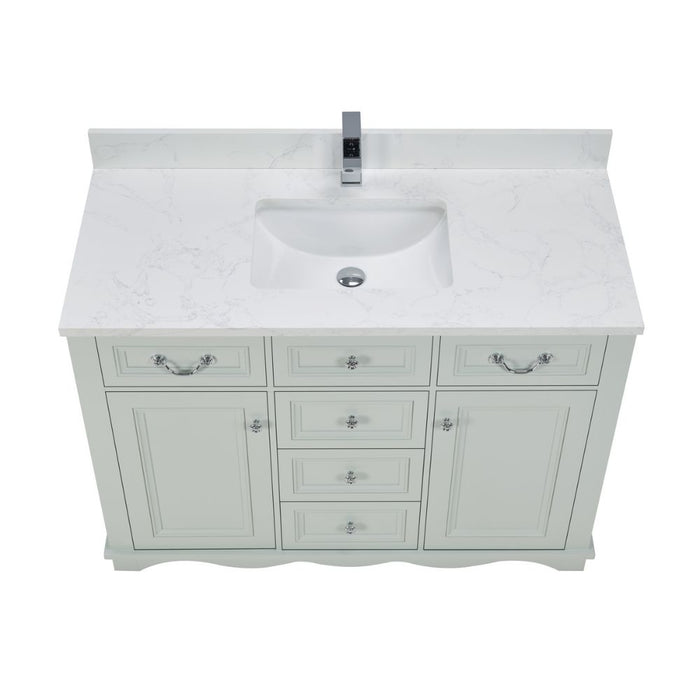 Oreille 48" Silver Strand Finish Bathroom Vanity Set with 1" Stone Countertop & Soft Close Hardware