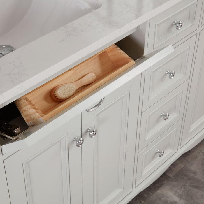 Eline 60" Silver Strand Finish Bathroom Vanity - Solid Wood Single Sink with Undermounted Basin