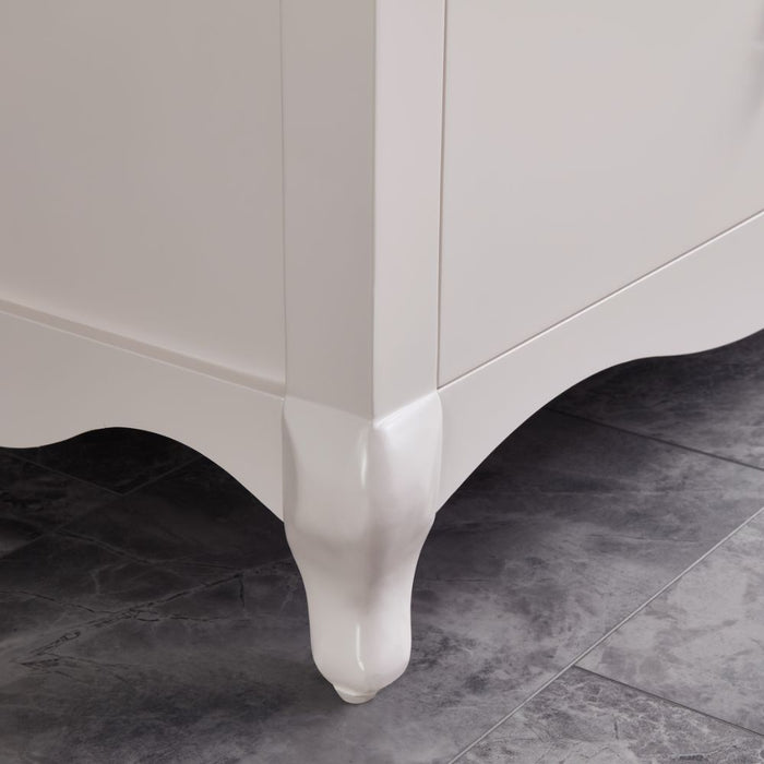 Claudia 60" Dreamy White Collection Single Sink Solid Wood Bathroom Vanity with 1" Artificial Stone Top & Soft Close Hardware