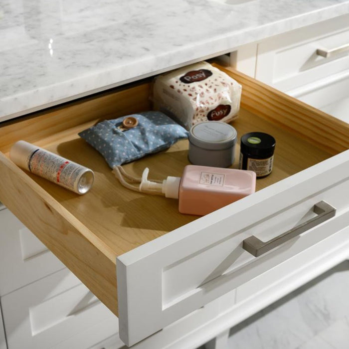 Ilene 72" Wood Double Vanity White – Sleek Design, Marble Countertop
