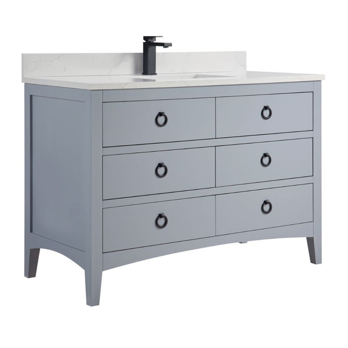 Felda 48" Modern Bathroom Vanity – Cadet Wood & Top