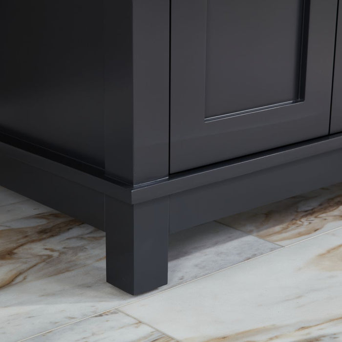 Raurey 60" Tricorn Black Single Sink Vanity with Stone Top & Soft-Close Drawers