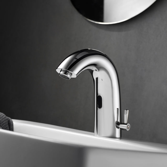 Automatic Santal Faucet – Chrome Sensor-Activated Bathroom Sink Tap, Single Hole Design