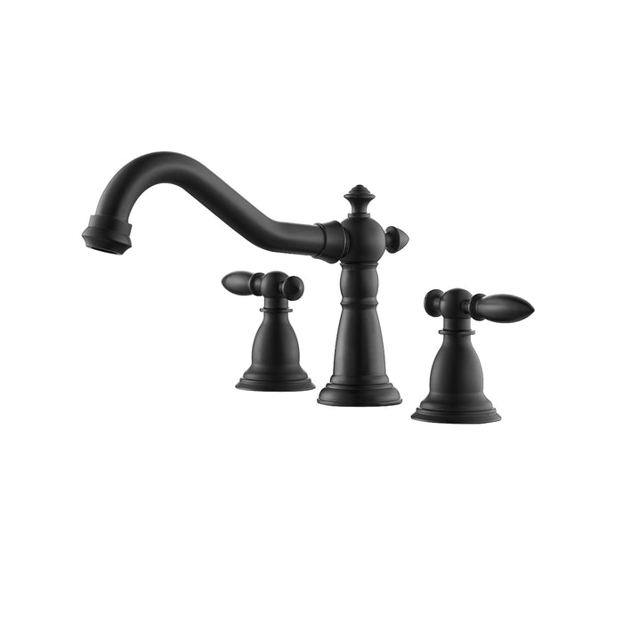 Corella Widespread Matte Black Bathroom Basin Sink Faucet