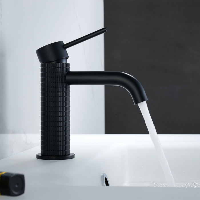 Single Arcane Handle Basin Faucet – Contemporary Matte Black Tap with Durable Brass Construction