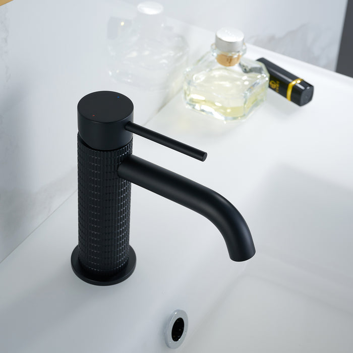 Single Arcane Handle Basin Faucet – Contemporary Matte Black Tap with Durable Brass Construction